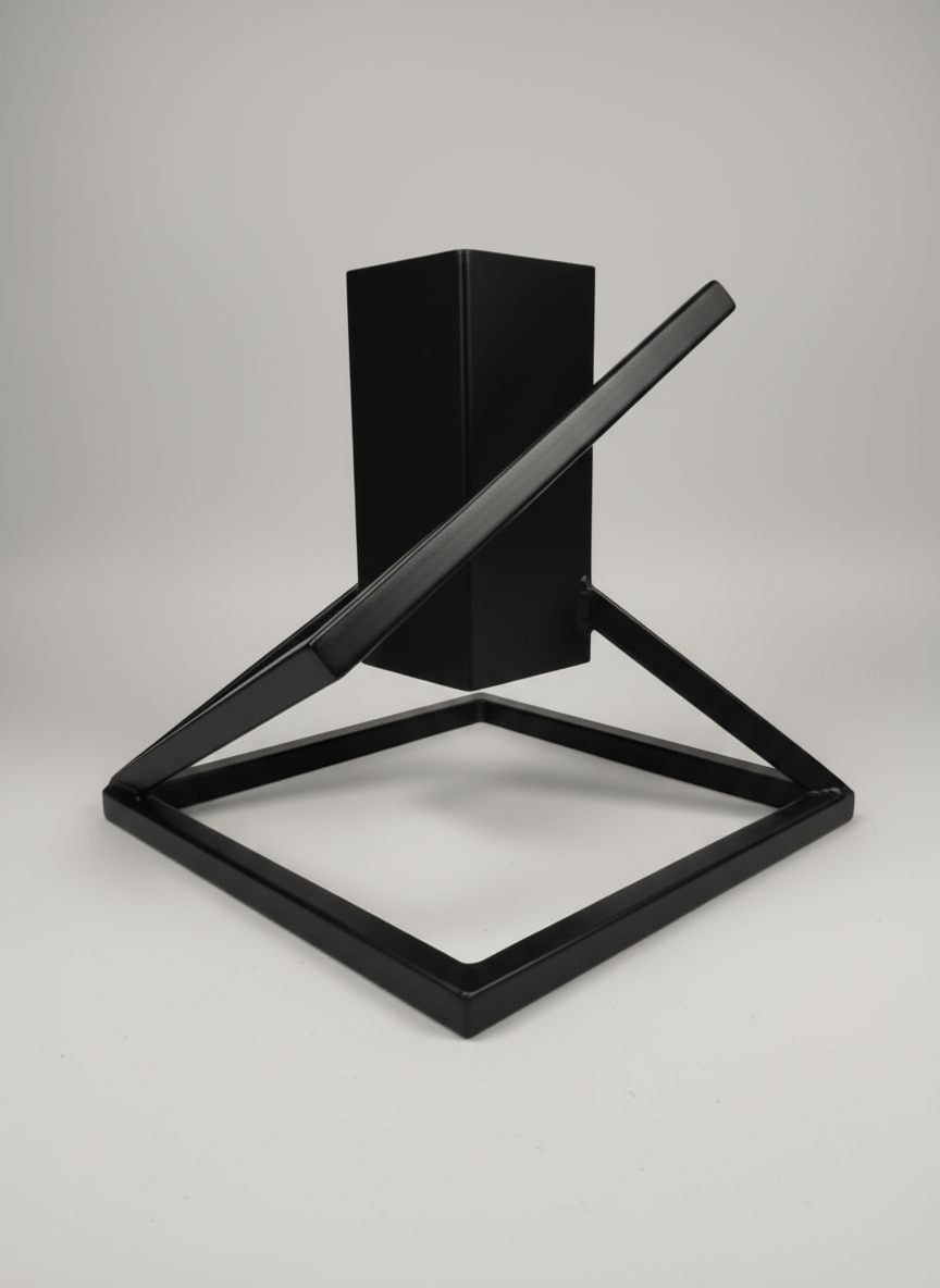 Stojak na Choinkę „LEVITÉ” – czarny mat - Largodes - drewno, stal, kamień i światlo w harmonii designu