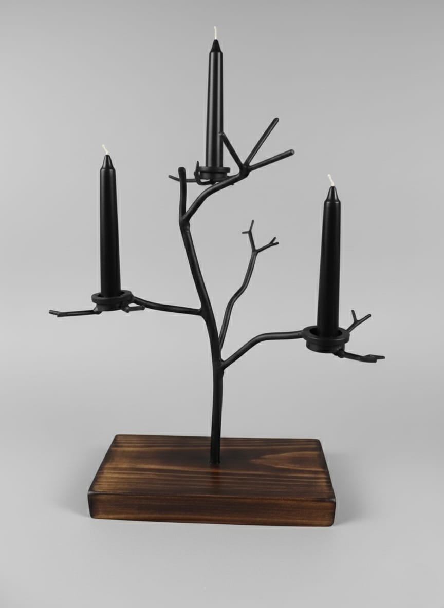 Świecznik Chors - Largodes - drewno, stal, kamień i światlo w harmonii designu