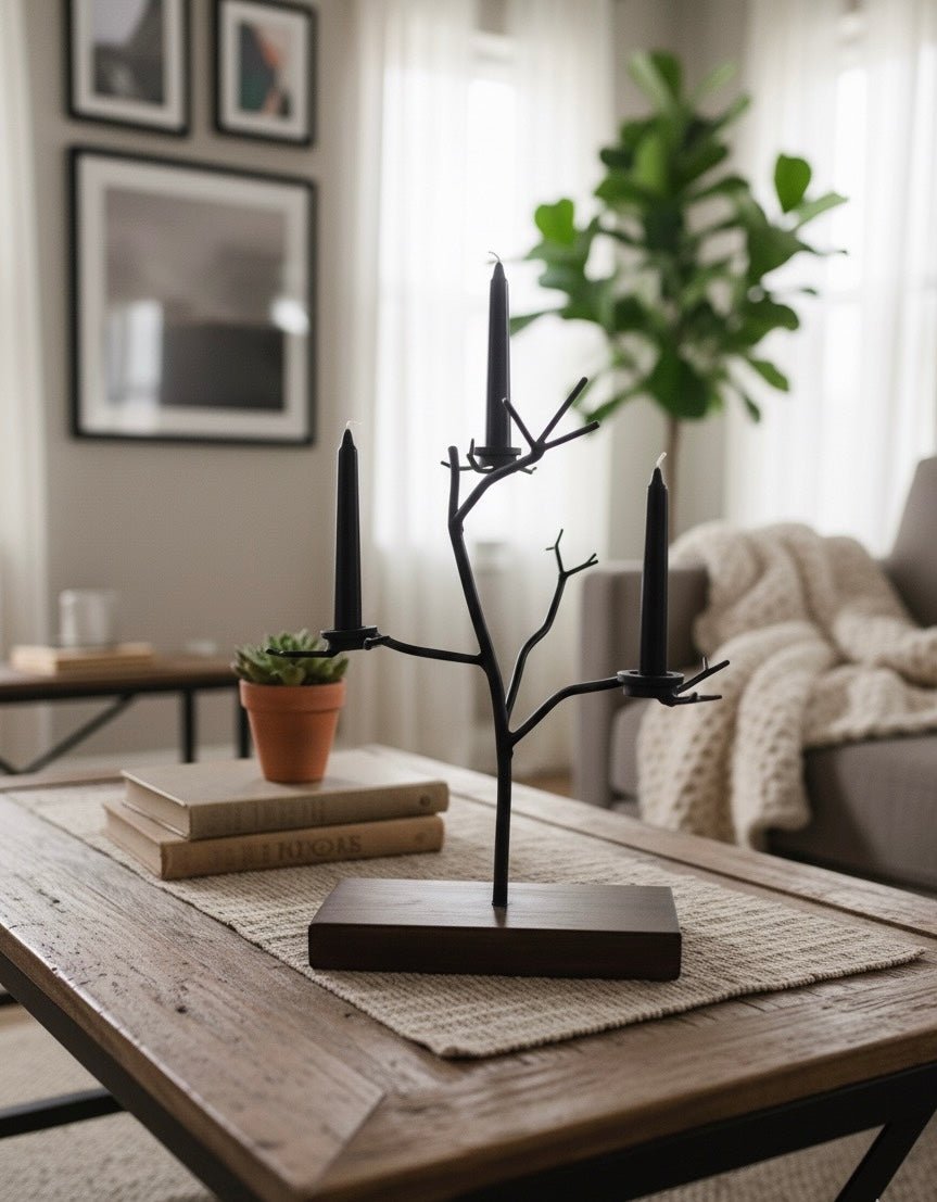 Świecznik Chors - Largodes - drewno, stal, kamień i światlo w harmonii designu